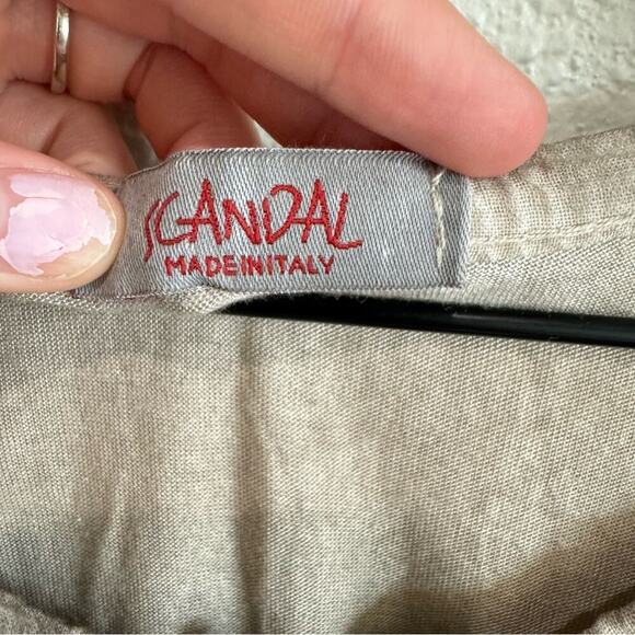 Scandal Italy Women's Small 100% Silk Blouse Sheer Floral Overlay Boho Casual - Picture 4 of 9